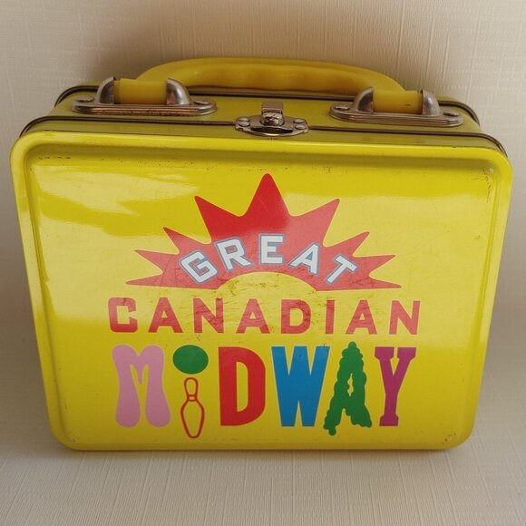 GREAT Canadian Midway Niagara Falls Mini Lunch Box BRIGHT Yellow METAL - Picture 4 of 7
